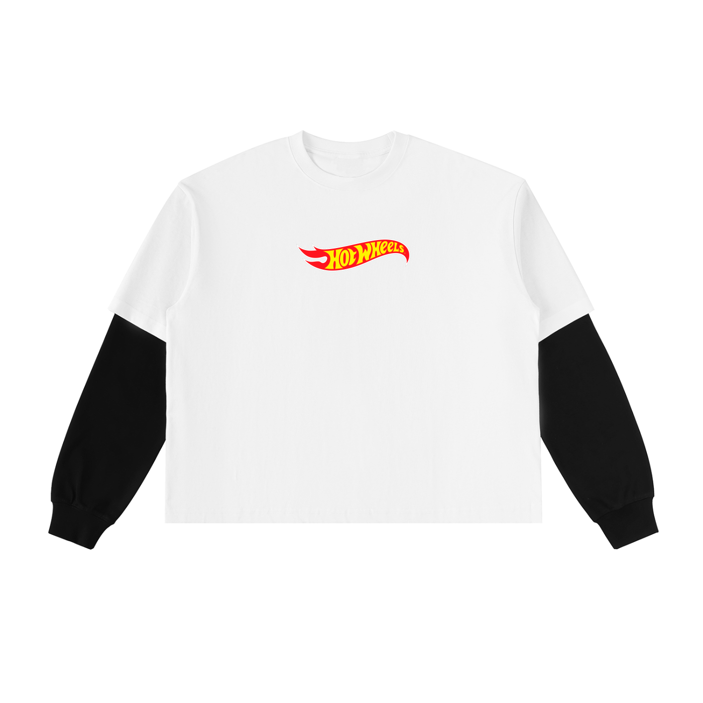 Hot Wheels Layered Contrast Sleeve Cotton T-Shirt