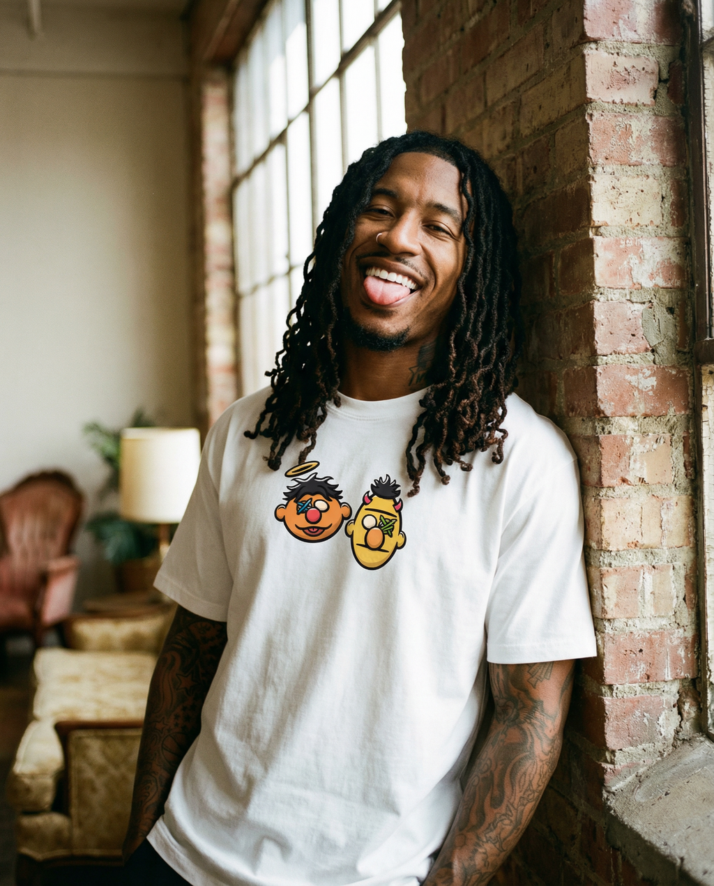 Enrique & Beto Sesame Street Essential Sorona Boxy T-Shirt