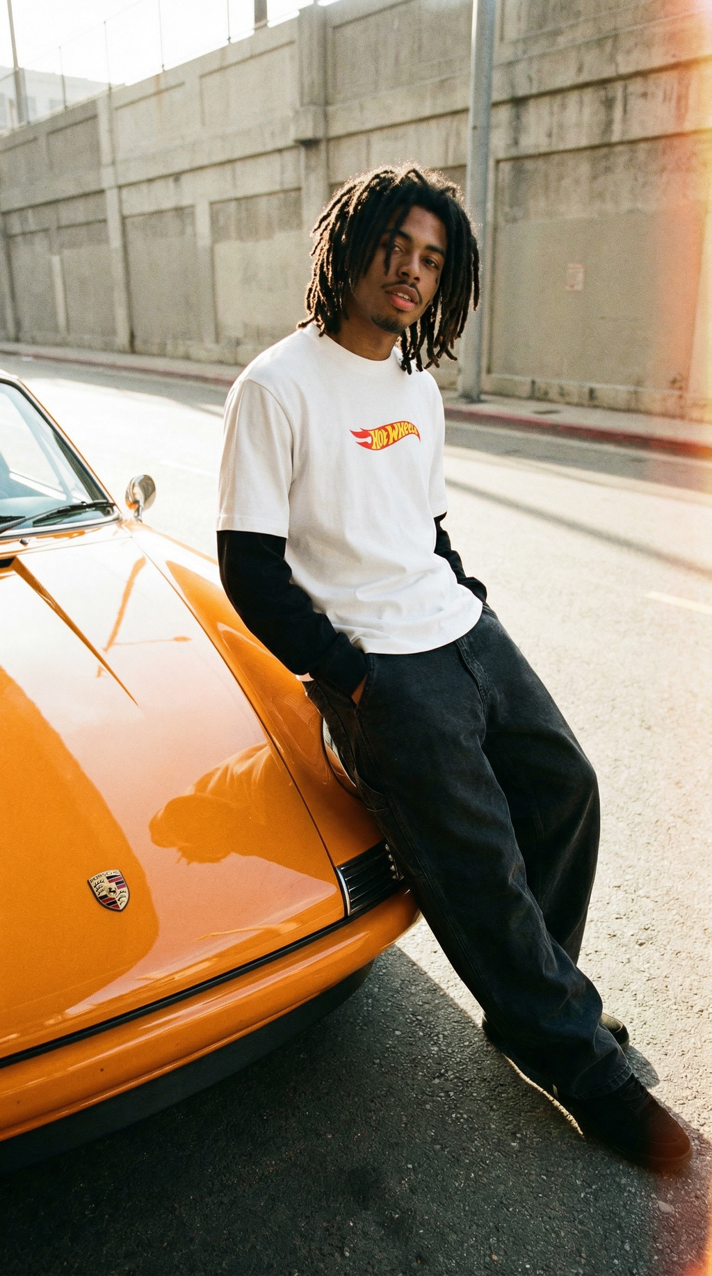 Hot Wheels Layered Contrast Sleeve Cotton T-Shirt